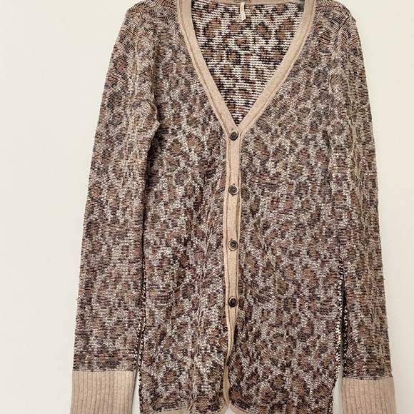 Free People Leopard Cardigan Sweater - Picture 2 of 8